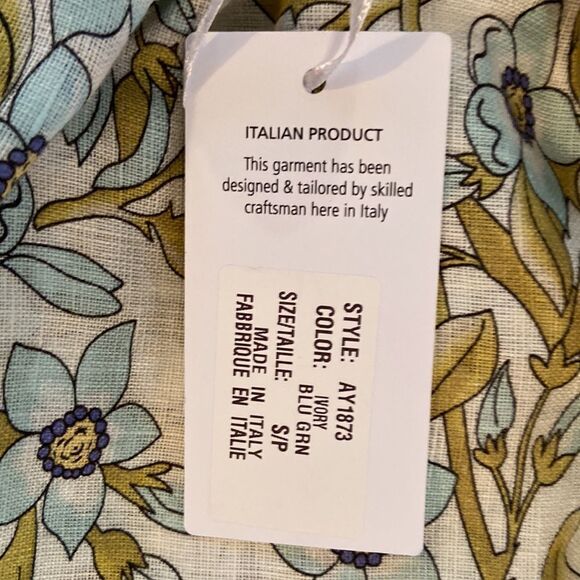 NWT Le Ragarre made in Italy linen skirt very lightweight, floral, size small. - Picture 10 of 13
